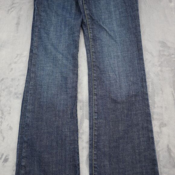 X2 Pants Womens 8L Blue Bootcut Low Rise Button Zip Raw Wash Quality Denim Jeans - Picture 9 of 16